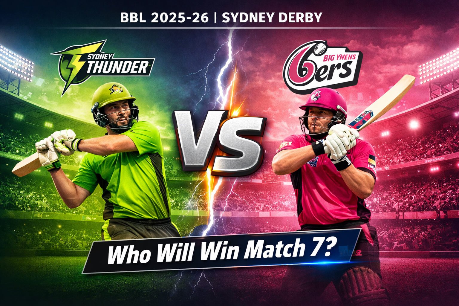 THU vs SIX Match Prediction_ BBL 2025-26 Sydney Derby - Who Will Win Match 7